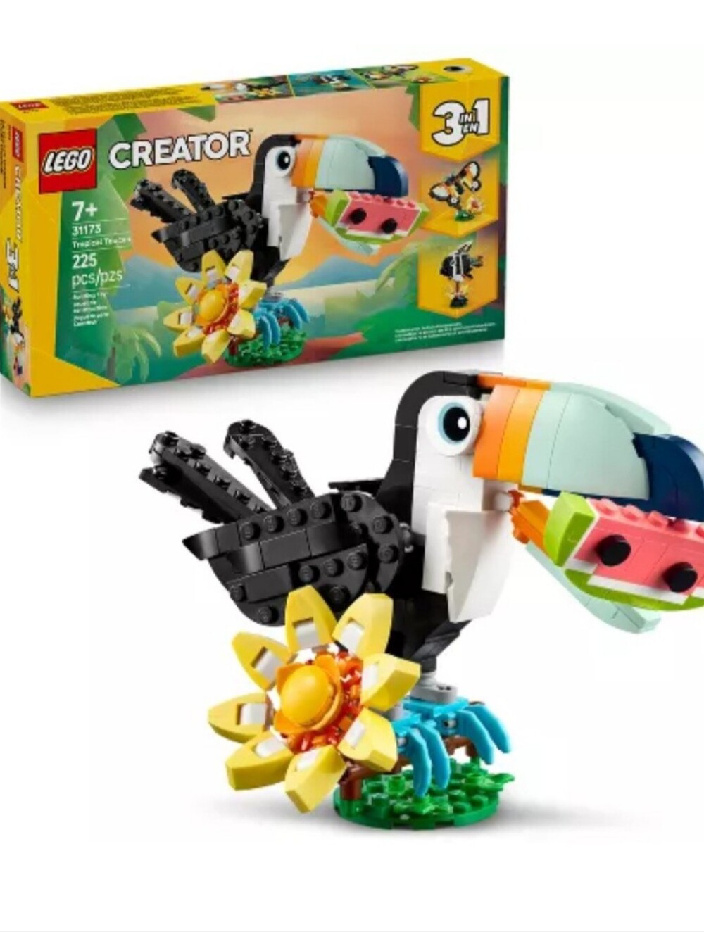 Lego NWT 3 In 1 Creator Wild Animals Tropical Toucan. Ages7+ 225 Pieces